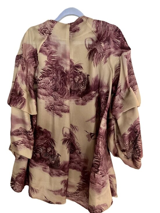 Albino Jacket 100% Silk Made in Italy Size IT 40 - Picture 2 of 6